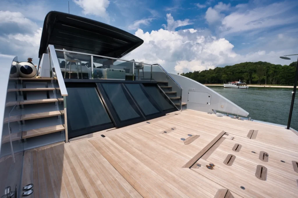 Teak aft beach deck