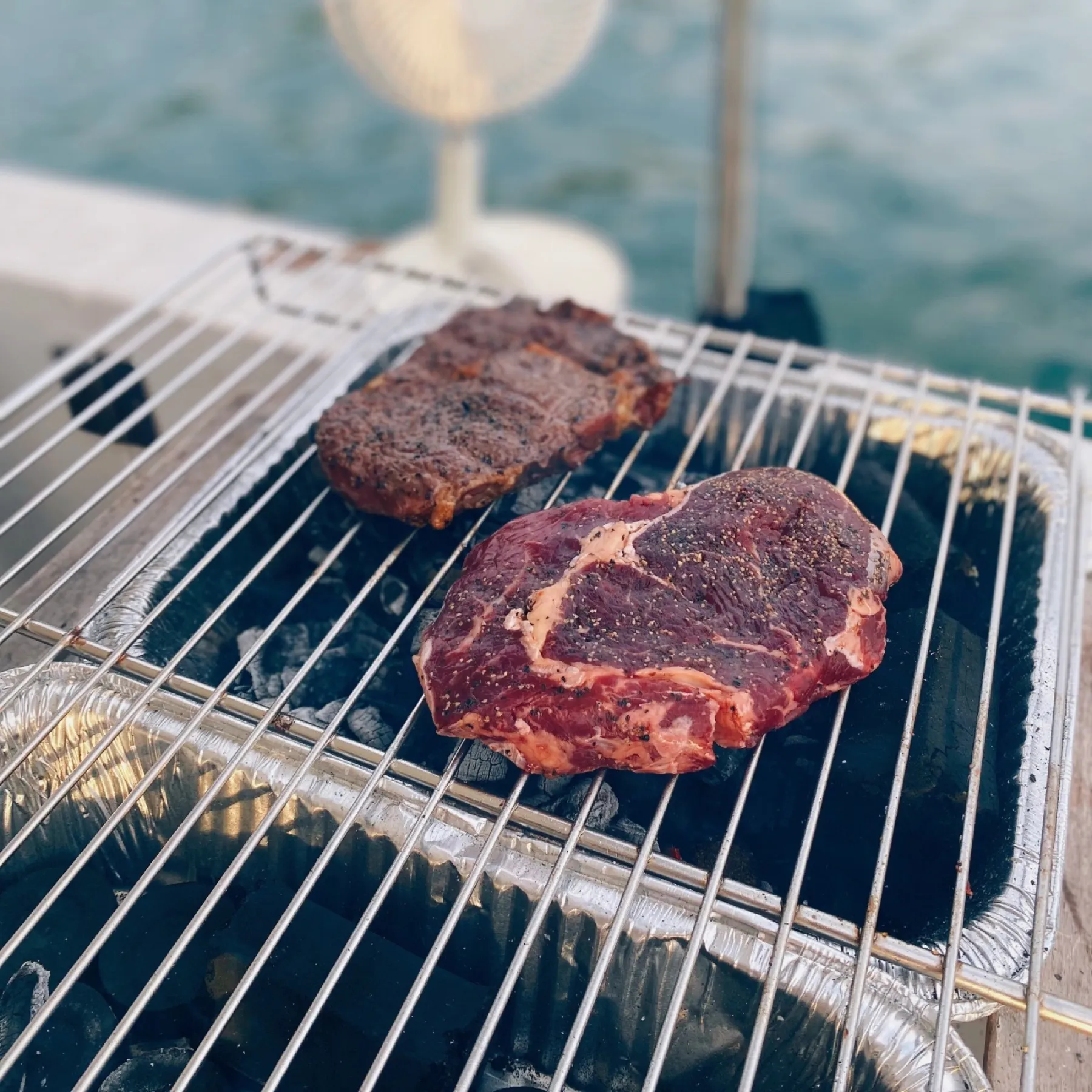 Ribeye on the grill