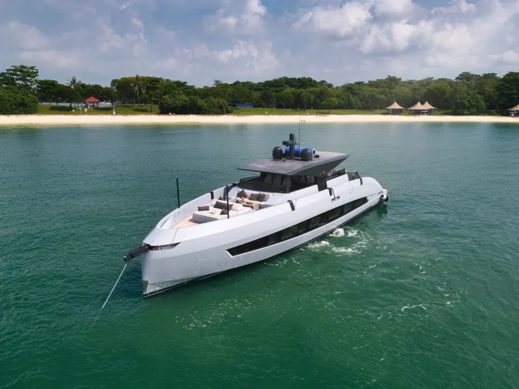 Seawind cruising the Southern Islands, aerial