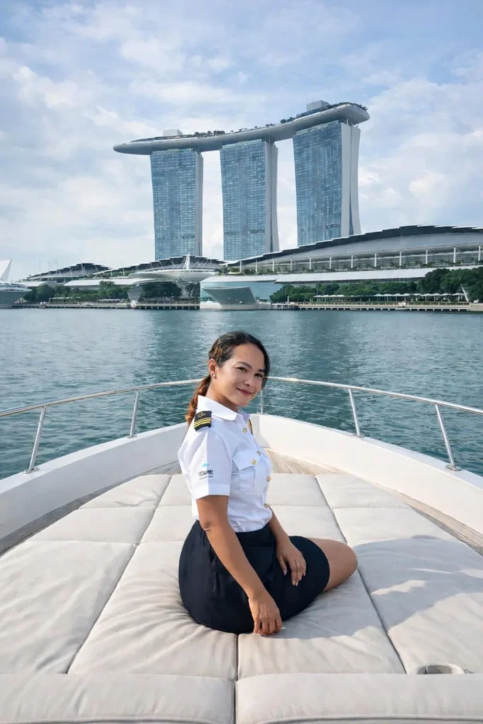 Seawind crew member on the bow